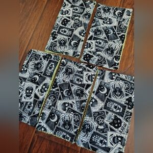 Black and White Tarot-Themed Cloth Reusable Napkins Gift Halloween Christmas